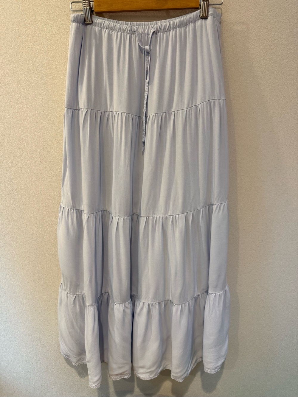 Light Blue Nadia Tiered Maxi Skirt